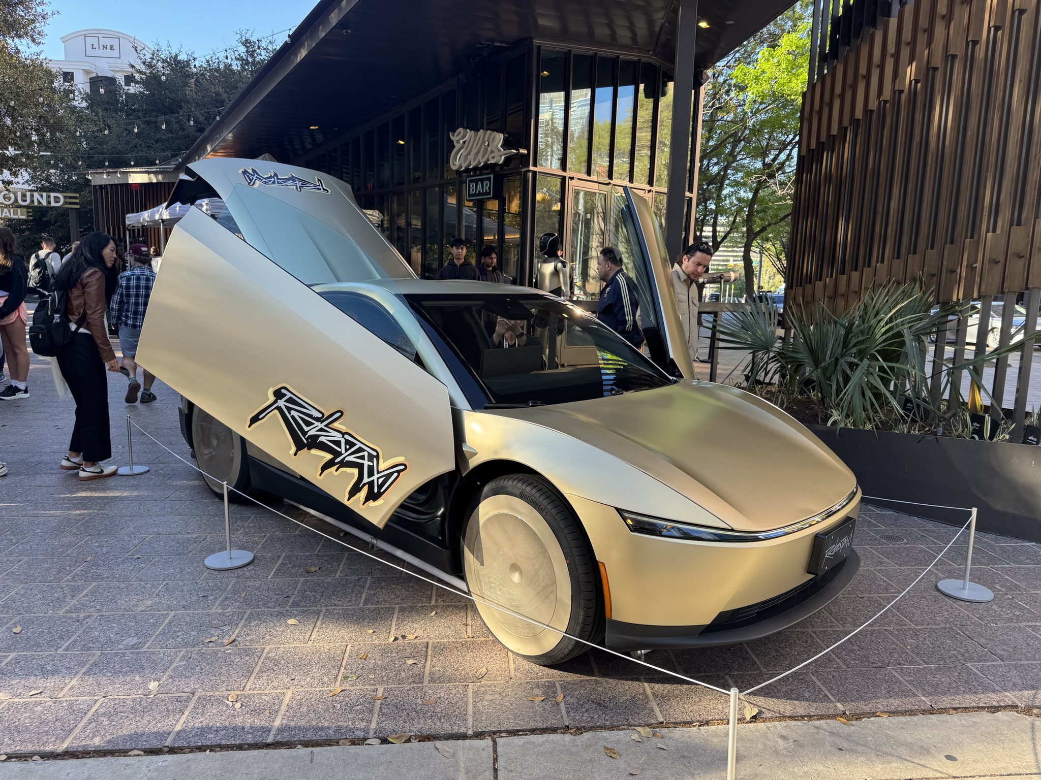 Wrapped Cybercab on location